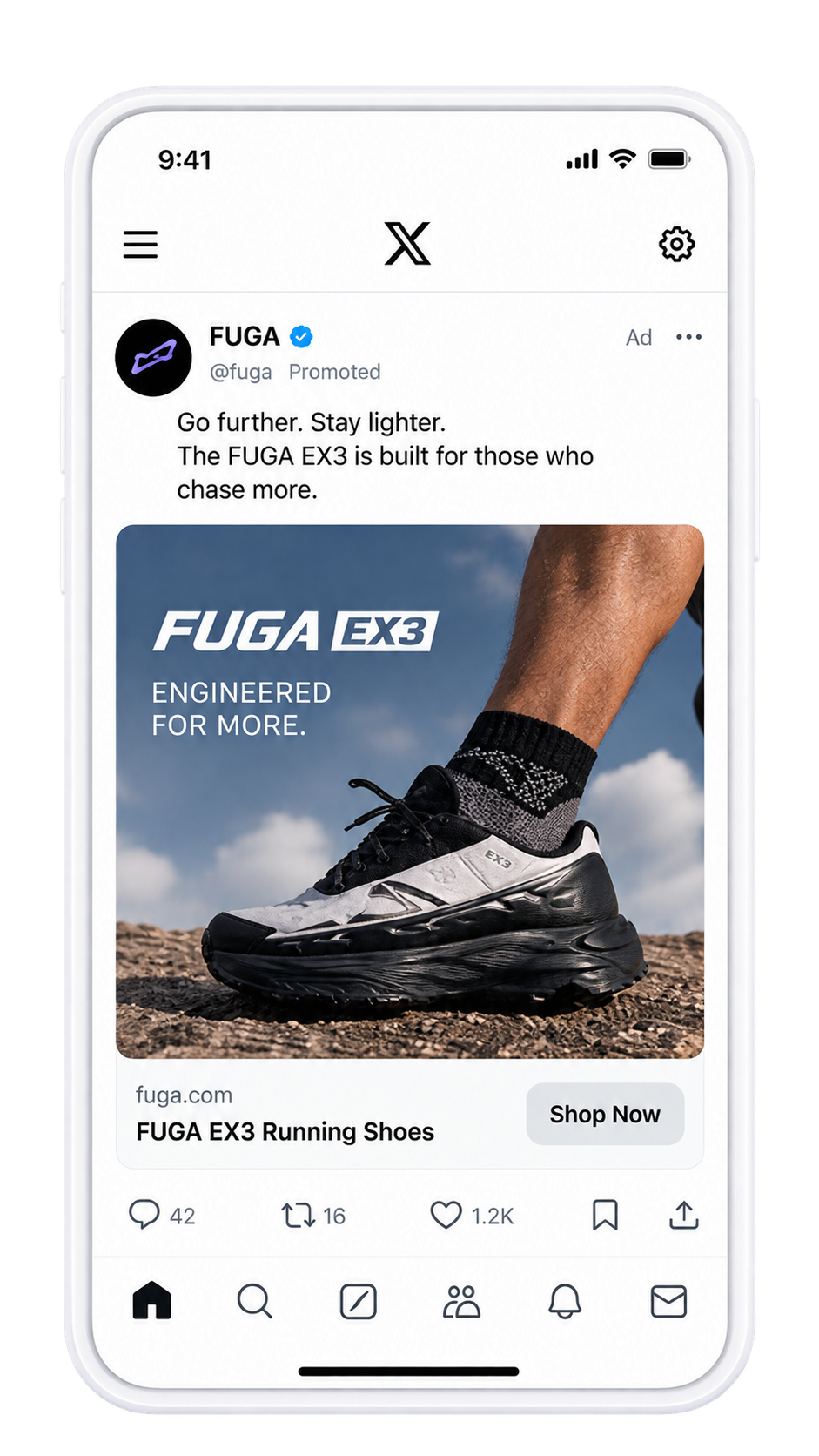 X ad creative mockup